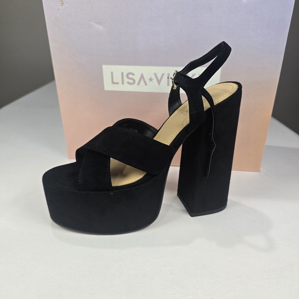 Lisa Vicky Jam Strappy Platform Sandal Block Heel Size 8‎ NEW - Picture 4 of 12